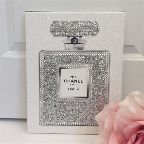 Chanel Perfum Bottle Glitter Canvas Wall Art 